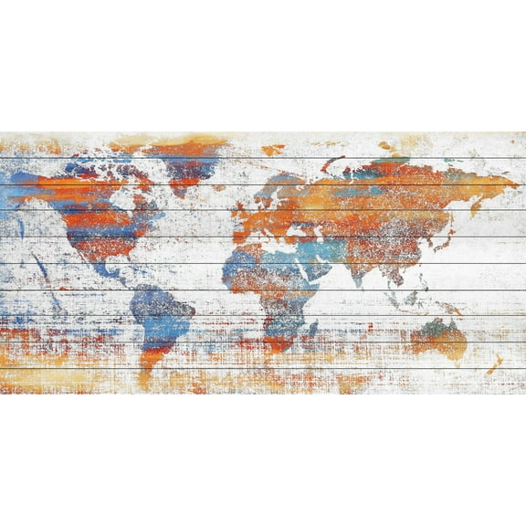 Parvez Taj Warm World White Wood Wall Art