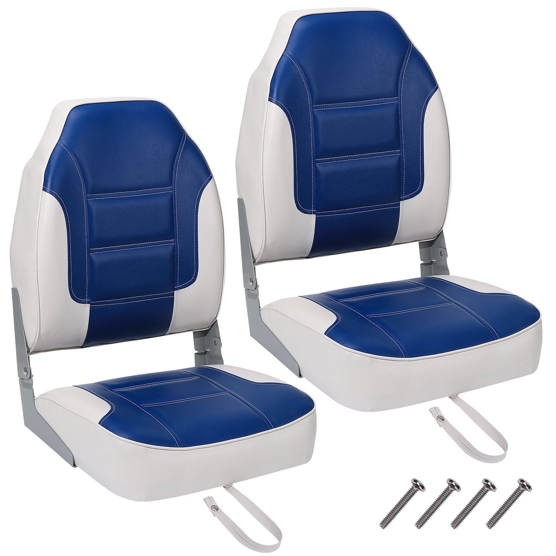 M optimized Set of 2 Premium High Back Folding Boat Seat, Marine Seats for Fishing, Sightseeing, Speedboats, Canoes