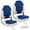 Royal blue and white stitching, variant on CazToi Premium Folding Boat Seat with Backrest - Marine Grade White Waterproof PVC Ergonomic Fishing Chair for Pontoon Deck