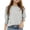 Gray, variant on Girl's Smocked Cuff Puff Sleeve T-Shirt, Kids Crew Neck Casual Blouse, Solid Color Lightweight Summer Tops with Elasticized Cuffs for Girls