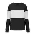 thumbnail image 6 of Dagugfen Long Sleeve Tops for Women Color Block Comfy Crewneck Loose Casual Trendy Blouses Fall Clothes, 6 of 6