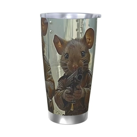 

Matuu Steampunk Space Mice Warriors for 20oz Durable Thermal Cups Keep Drinks Cold and Hot Insulated Car Mug with Lid-Without Straw