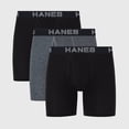 thumbnail image 2 of Hanes Premium Men's 3pk Boxer Briefs Total Support Pouch, Gray/Black, 2 of 2