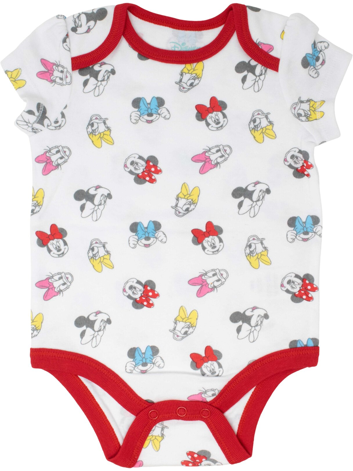 Disney Mickey Mouse Donald Duck Minnie Mouse Newborn Baby Girls 5 Pack Bodysuits Newborn to Infant
