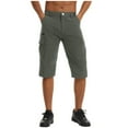 thumbnail image 4 of LbsKUS Men's Cargo Long Shorts Below Knee Length Capri Shorts Relaxed Fit Cargo Short Lightweight Ripstop Short Casual Hiking Shorts with Zipper Pockets,Dark Gray,XXL, 4 of 7
