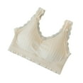 thumbnail image 1 of Xfvqtps Wireless Bras for Women No Underwire Rib Lace Removable Padded Bras for Everyday Beige, 1 of 3