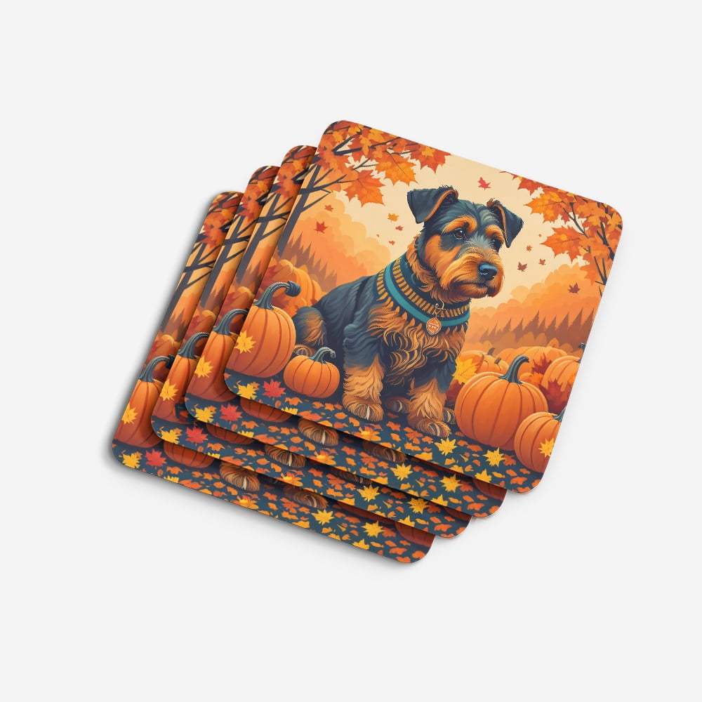 Carolines Treasures DAC1003FC 0.15 x 3.5 x 3.5 in. Airedale Terrier Fall Foam Coasters - Set of 4
