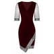 thumbnail image 4 of ICHUANYI Clearance Women Casual V-neck Irregular Sequin Mesh Half Sleeve Dress Evening Dresses(Wine, L) ICHUANYI WER2023080902422, 4 of 8