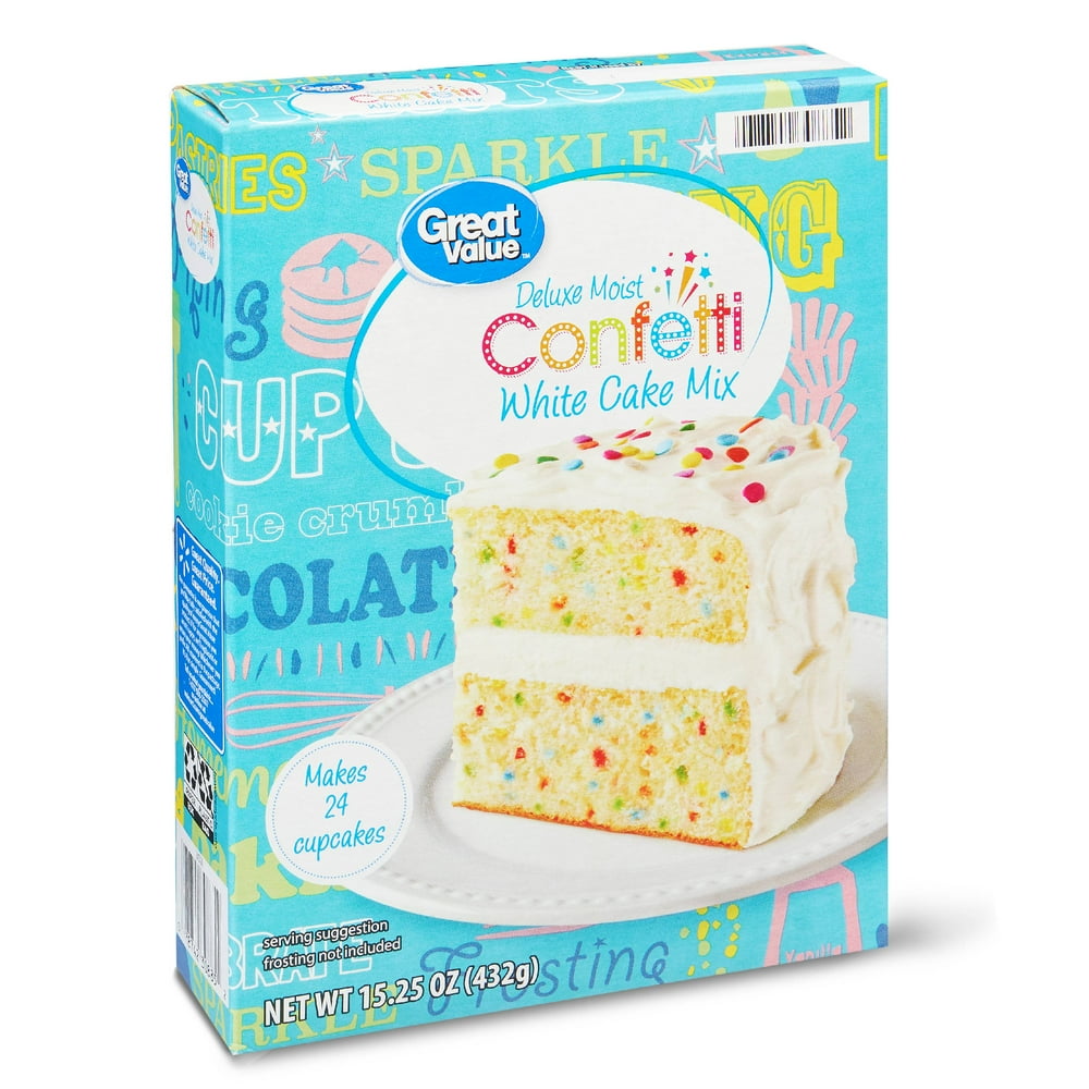 Great Value Deluxe Moist Confetti White Cake Mix, 15.25 oz Walmart