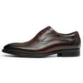 thumbnail image 2 of Santimon Coffee Dress Shoes for Men Brogue Lace up Oxford Shoes Business Formal Shoes for Wedding Party US 6.5, 2 of 8