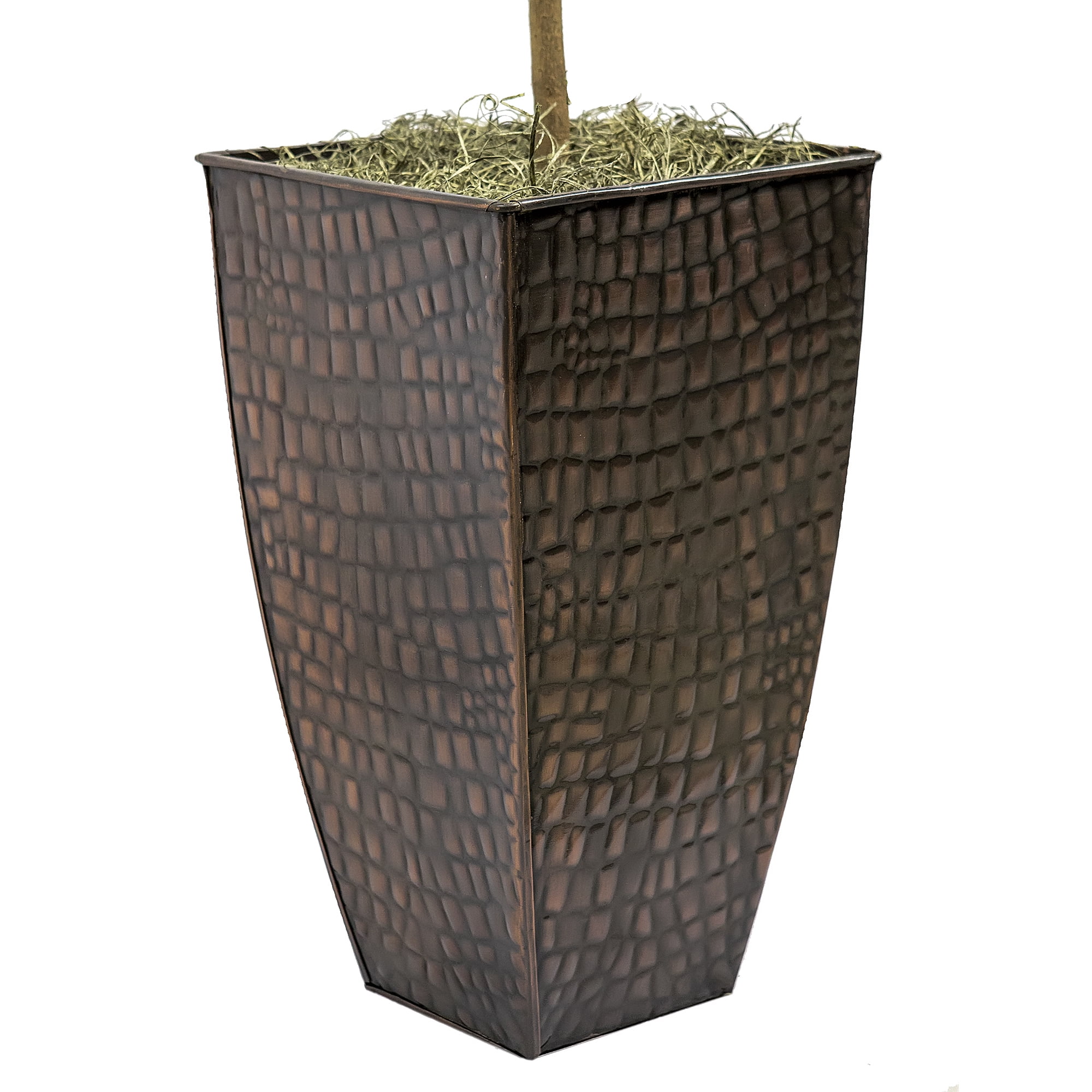 LCG Florals Artificial Tree, Fiddle Leaf Fig Tree, 5 ft, Copper Metal Pot