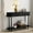 Black, variant on Walnut Wood Console Table with Storage, Modern Sofa Table with Sliding Doors, and Open Storage