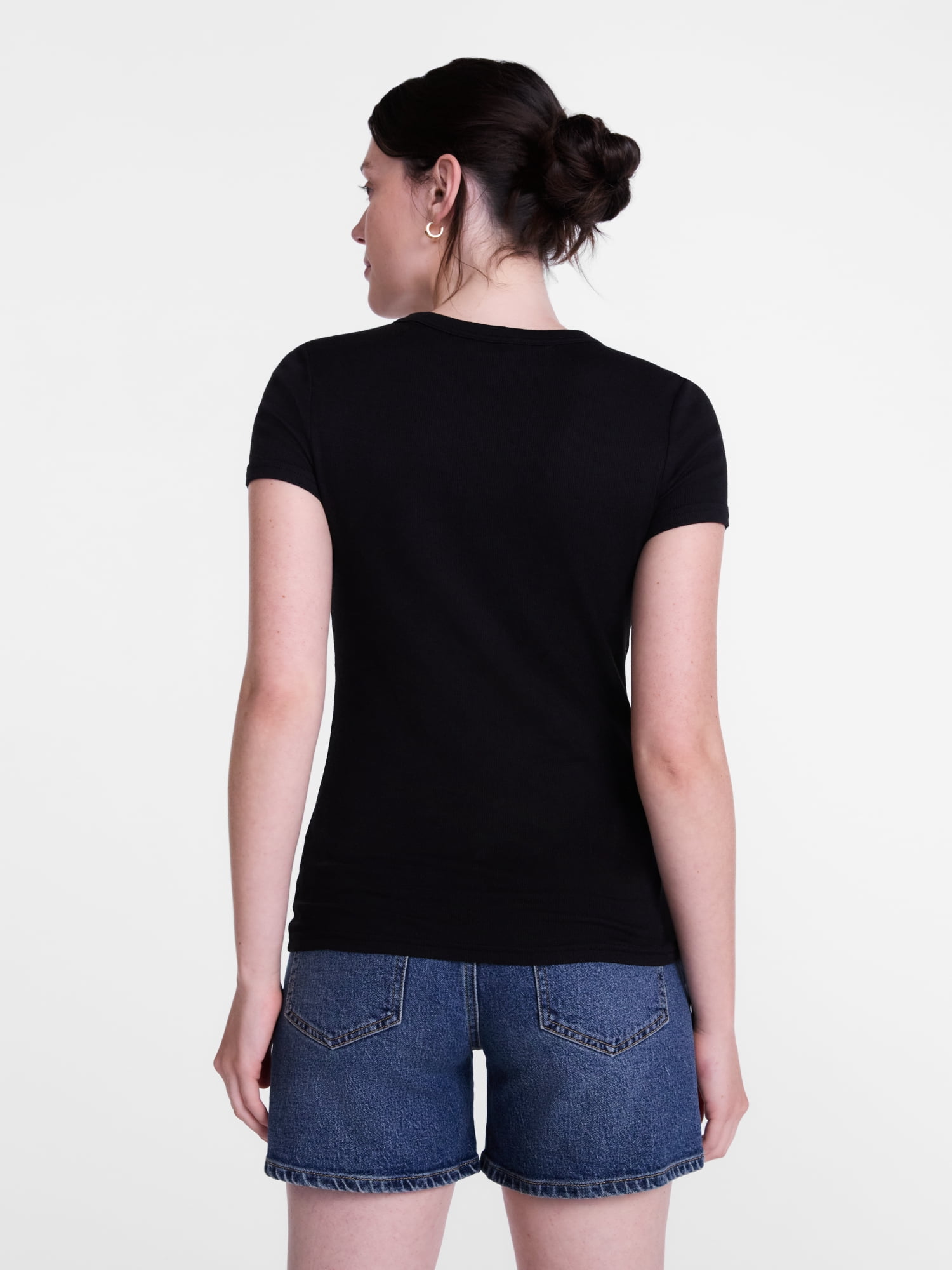 Scenario Women's Rib Tee with Short Sleeves, Sizes XS-XXXL