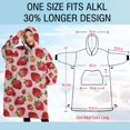 thumbnail image 4 of Oversized Wearable Blanket Hoodie,Red Strawberry Plants Fruit Pink Pattern Sherpa Blanket Hoodie with Super Pockets,Super Warm Fuzzy Pullover for Women & Men, 4 of 6