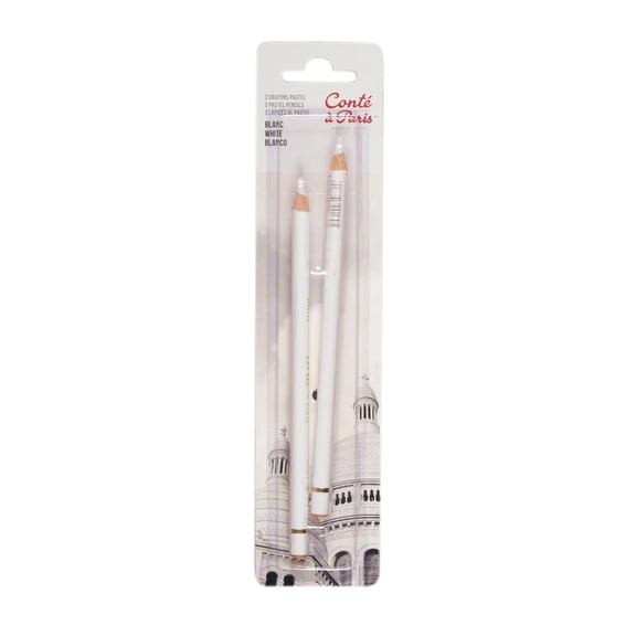 Conté Pastel Pencil Set, White, 2-Pencils