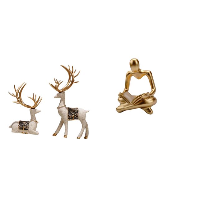 Estatua de ciervo alce, figuras de resina, escultura de pensador abstracto, decoración artística minimalista moderna, diseño creativo, adecuado para s