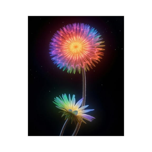 Paint by Numbers Kit for Adults, Colorful Neon Flowers Night Sky Paint by Numbers, Easy Paint by Numbers Kit for Adults Beginner, DIY Adult Paint by Number Kits on Canvas, 12x16in Home Decor