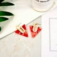 thumbnail image 6 of Triangle Shape Acrylic Resin Statement Stud Earrings Women Summer Fall Jewelry, 6 of 7