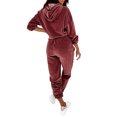 thumbnail image 5 of LilyLLL Women Velvet Outfits Long Sleeve Hoodie Sweatershirt Tops Pants Tracksuit Set, 5 of 5