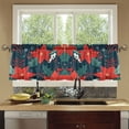 thumbnail image 4 of Yayeee Kitchen Curtains Tier Set of 2 Light Filtering 57"x24" Over Sink Window Panels, Christmas Berries, 4 of 7