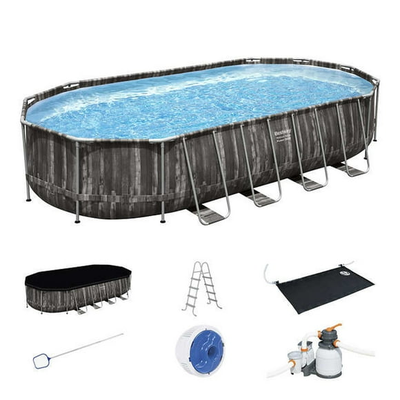 Bestway Power Steel 6.71m (22 ft.) Oval Above Ground Pool with Solar Heater