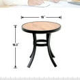 thumbnail image 7 of SUMMIT LIVING 18.3"H Outdoor Patio Side Table Round Metal End Table with PVC Table Top, Black, 7 of 7