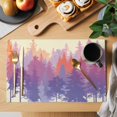 thumbnail image 2 of Watercolor Forest Silhouette Placemats Set of 4 Retro Abstract Forest Trees Cream Place Mats Indoor Wipeable Table Mats Washable Dining Table Placemats for Kitchen Holiday Party Home Decor 13x19 Inch, 2 of 9