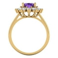 thumbnail image 4 of 2.72 ct Oval Cut Natural Amethyst Halo Engagement Ring for Women in 18K Yellow Gold, 4 of 5