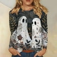 thumbnail image 2 of Halloween Sweatshirts for Women Pumpkin Printed Casual Fall Loose Round Neck Long Sleeved Tops, 2 of 5