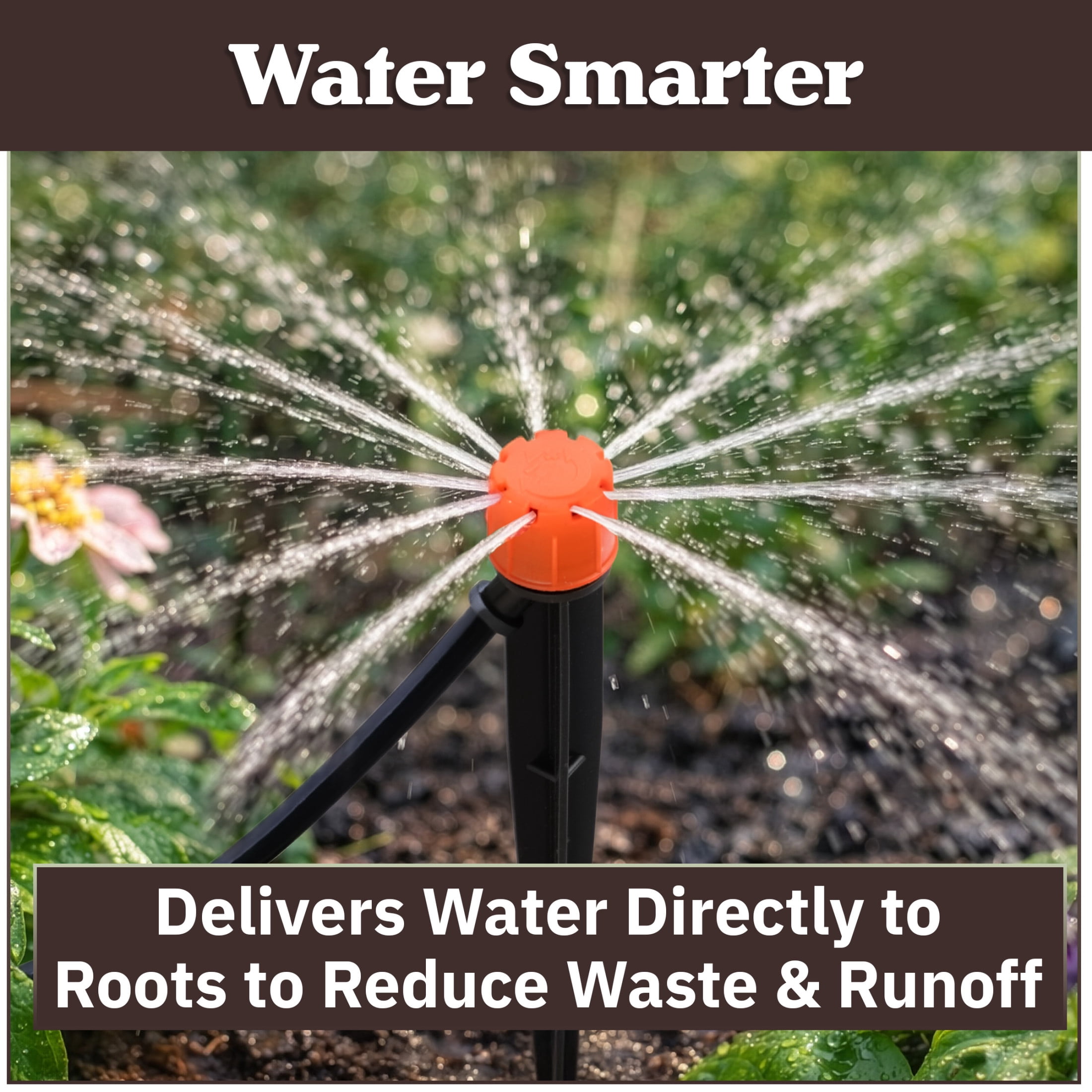 Pure Garden 100ft Adjustable Drip Irrigation System for Garden, Greenhouse, or Raised Beds