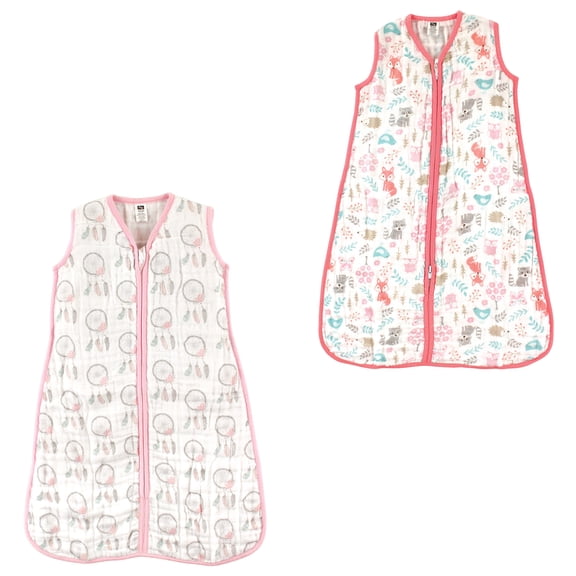 Hudson Baby Boy and Girl Muslin Sleeping Bag 2 Pack, Dream Catchers and Woodland Fox, 6-12 Months