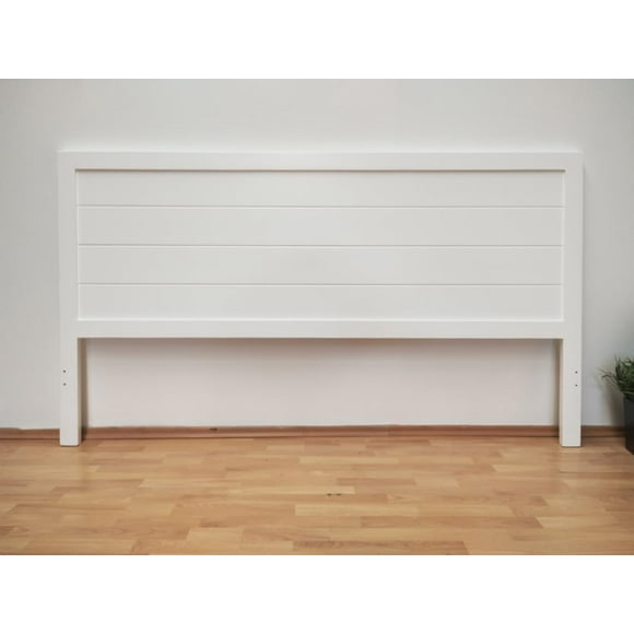 Cabecera Para Cama King Size Muebles GM Modelo Duela Pata Delgada Madera de Pino Laca Color Blanco
