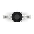 thumbnail image 2 of 2.21ct round cut black natural onyx 18k white gold Bridal Wedding Engagement Promise Anniversary Ring for Women size 6.25, 2 of 7