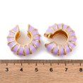 thumbnail image 3 of Brass Cuff Earrings for Women with Enamel Golden Lilac 23.5x9mm, 3 of 3