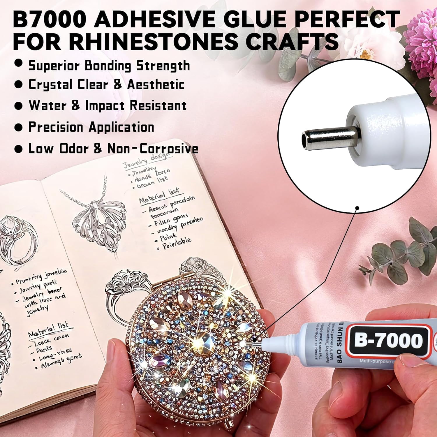Bedazzling Kit 42 Colors, Bedazzler Kit with 42000Pcs Rhinestones, Tweezer, 3Pcs Jewelry Glue, Dotting Pen and Tray, 3mm Crystal Bedazzle Kits for Bedazzled Gems Nail Art Crafting