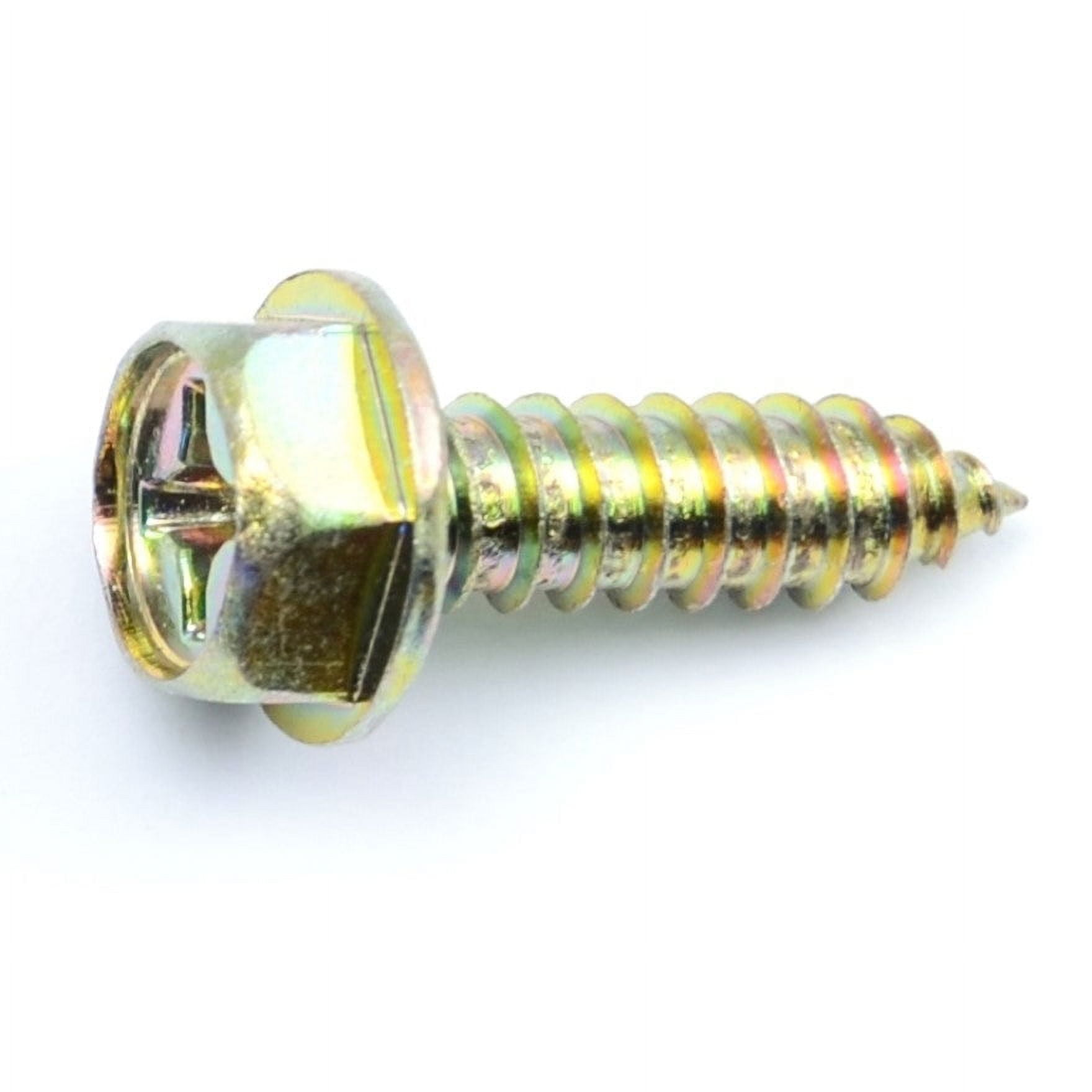 6mm x 20mm Zinc Phillips Hex Washer Head Sheet Metal Screws (10 pcs.)