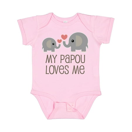 

Inktastic My Papou Loves Me Grandchild Gift Baby Boy or Baby Girl Bodysuit