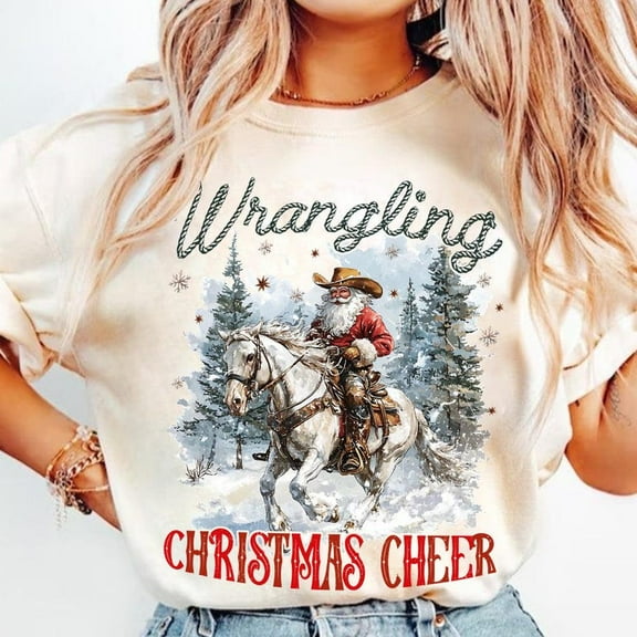 Western Christmas Shirt, Christmas Santa Cowboy Shirt, Santa Claus Cowboy Shirt, Cowboy Shirt