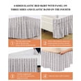 thumbnail image 6 of Black Stripe Wrap Around Bed Skirts for Queen Bed 16" Drop,Bed Skirt with Adjustable Elastic Belt Dust Ruffle Bed Valance for Bedroom Hotel Modern Abstract Vertical Stripes Beige Bed Frame Cover, 6 of 7