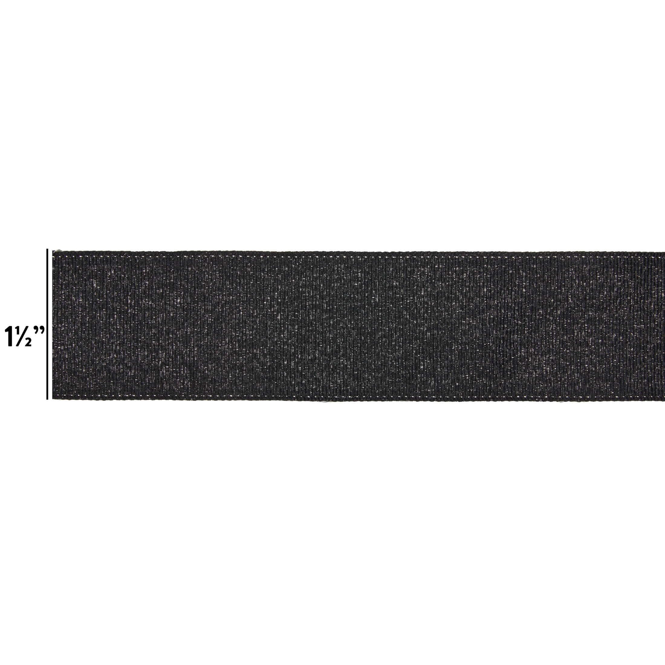 Offray wired glitter black 1-1/2 inch x 9ft ribbon, for crafts, gifting and home decoration.
