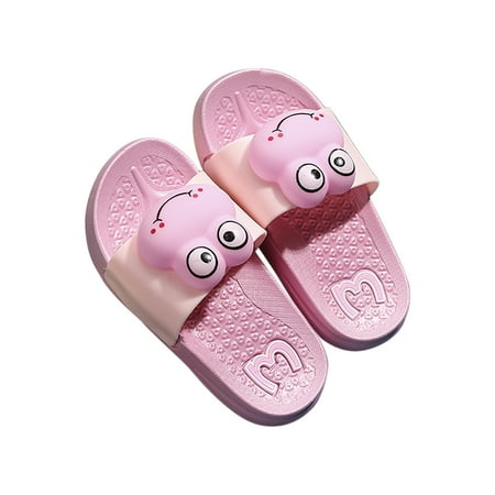 

FRSASU Kids Shoes Clearance Toddler Baby Cartoon Animal Soft and Non-Slip Summer Flip Flop Pink 12M(30-31)