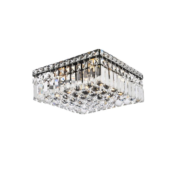 Elegant Lighting Maxime 12" Metal and Crystal Flush Mount in Black Finish