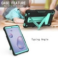 thumbnail image 3 of Dteck Shockproof Case For Samsung Galaxy Tab A 8.4 inch 2020 Model SM-T307, Heavy Duty Rugged Hybrid Case High Impact Full Body Kickstand Protective Cover (no built-in screen protector), Black + Mint, 3 of 4
