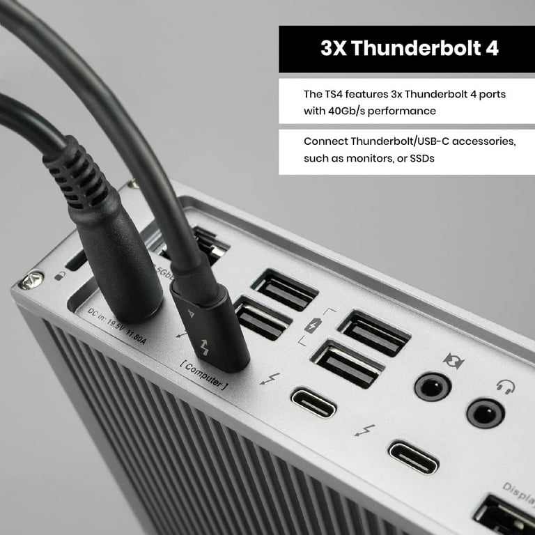 CalDigit TS4 Thunderbolt 4 Dock - 18 Ports, 98W Charging, 3x Thunderbolt 4  40Gb/s, 5 x USB-A, 3 x USB-C (10Gb/s), 2.5GbE, Single 8K or Dual 6K 60Hz