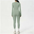 thumbnail image 2 of Womens Workout Outfits 2 Piece Soft Slim Fit Long Sleeve Tops and High Waisted Legging Pant Sets Gym Yoga Clothes (S, Green), 2 of 4