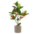 thumbnail image 1 of Flores artificiales en macetas de frutas, adornos artificiales creativos para decoración del hogar, plantas verdes, 1 of 5