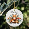 thumbnail image 3 of Customized Name Baby 1st Xmas Ceramic Ornament Gift for Birthday Newborn Dad Mom, Fox Baby's First Christmas Ornament 2025, Personalized Baby First Xmas Ornament, Baby Fox Ceramic Ornaments Keepsake, 3 of 6