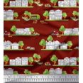 thumbnail image 1 of Soimoi Velvet Fabric Vehicles,Tree & Shops Architectural Decor Fabric Printed Yard 58 Inch Wide, 1 of 3