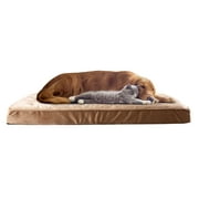 Angle View: Dog Bed with Removable Cover – 46x27 Pet Bed - 4-Inch Egg Crate Style Memory Foam Orthopedic Dog Bed and Non-Slip Crate Bed by PETMAKER (Tan)