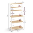 thumbnail image 2 of Coffee Bar, 31.5 Inches Bakers Rack for Kitchen with Storage, 6-Tier Kitchen Shelves with 6 Hooks, Microwave Stand, Industrial, Oak Colour and White, 2 of 8